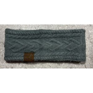 C.C Soft Stretch Winter Warm Cable Knit Lined Ear Warmer CC Headband Sage